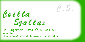 csilla szollas business card